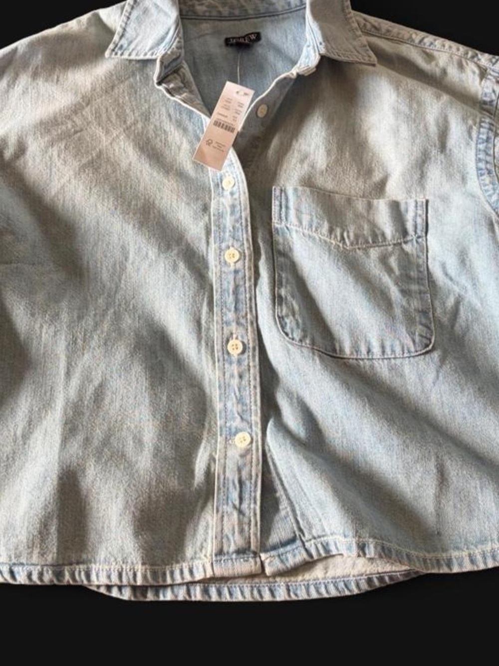 J.Crew light blue denim button-up top